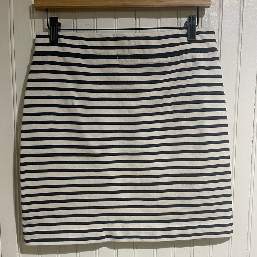J.Crew Black and White Striped Cotton Skirt - Size S - Picture 2 of 6
